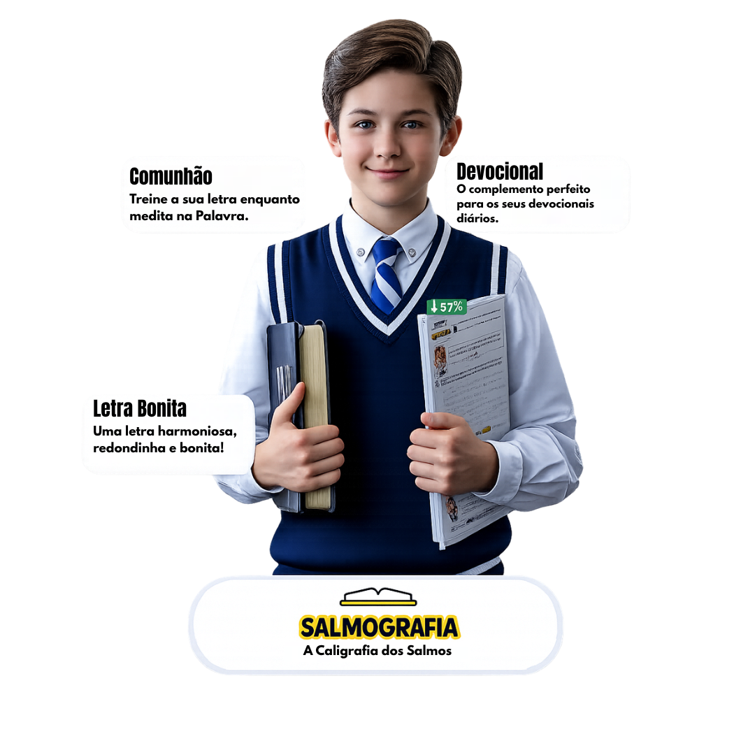 Menino segurando o Salmografia — descontos e benefícios